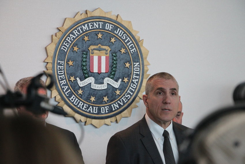 FBI Special Agent Dean Phillips addresses reporters during a news conference at the agency's Denver headquarters on April 17. A Florida woman whose behavior spurred a massive shutdown of Denver-area schools appears to have died by suicide, Phillips said.